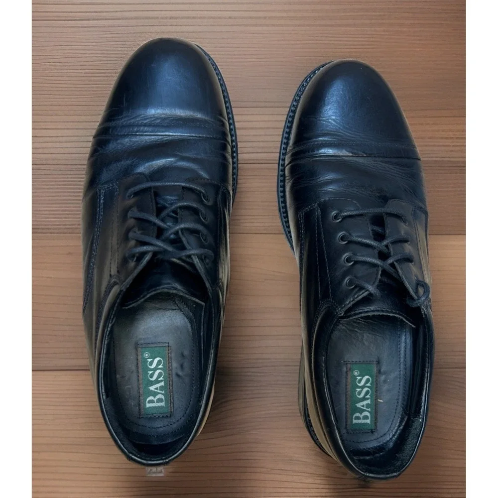 G.H. Bass & Co 6033 Made in Italy Men's 11M Black Leather Oxford Dress Shoes